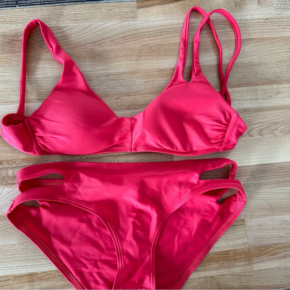 Women’s bright red bikini